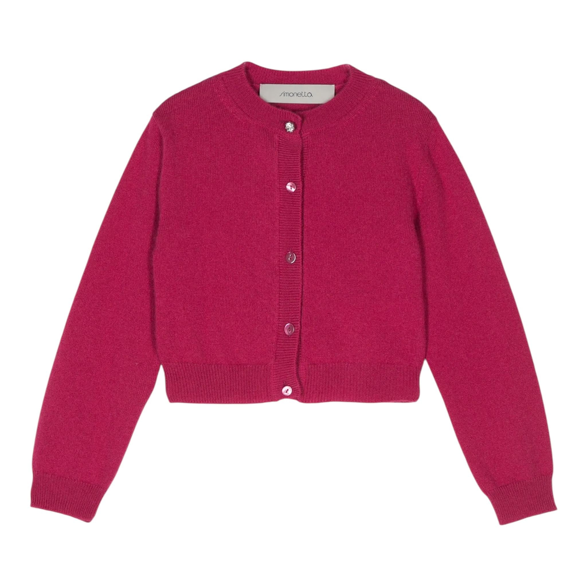 SIMONETTA cardigan tinta unita  Fuxia per Bambina SV9A40 FUXIA SIMONETTA 
