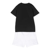 Cesare Paciotti 2 Piece Set T-Shirt-Bermuda Shorts White/Black For Newborn
