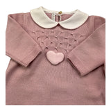 BABY LORD tutina manica lunga tinta unita cn babbucce Rosa per Neonata 718 ROSA BABY LORD 