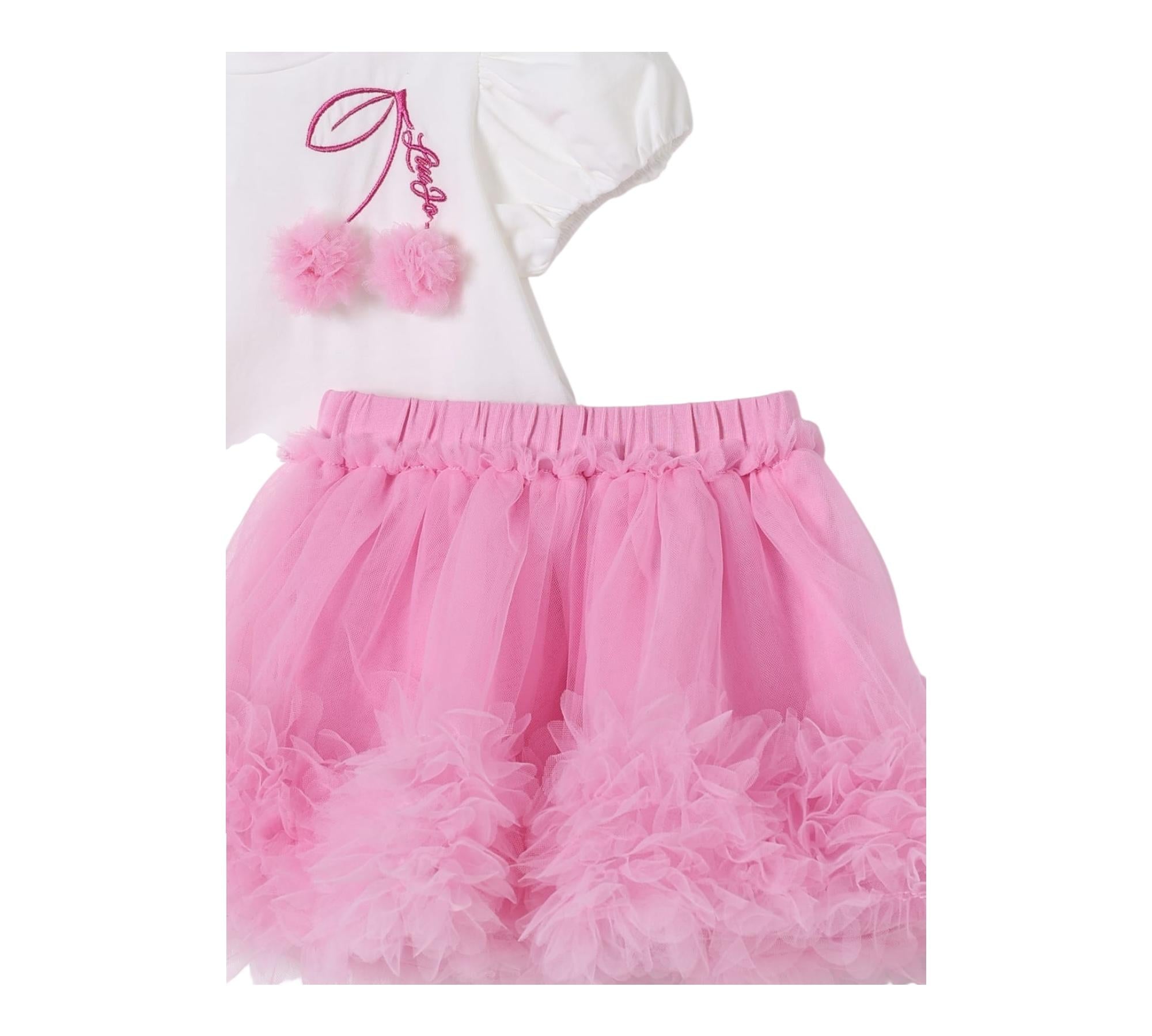 Liu Jo Completo 2 Pezzi T-Shirt-Gonna per Neonata HA5033X BIANCO/ROSA LIU JO 