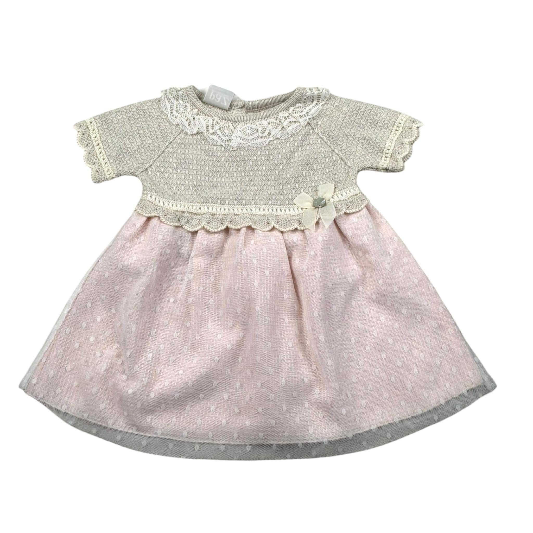 Paz Rodriguez Set Abito Tinta Unita Mezza Manica per Neonata 004122622 ROSA PAZ RODRIGUEZ 