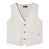 Mayoral Solid Color Vest Beige For Boys