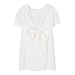Twinset Abito Mezza Manica Tinta Unita con Fiocco per Bambina 251GJ2QN9X BIANCO TWINSET 