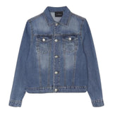 John Richmond Giubbino In Denim Tinta Unita con Stampa per Bambino RBP25156GB BLU JOHN RICHMOND 