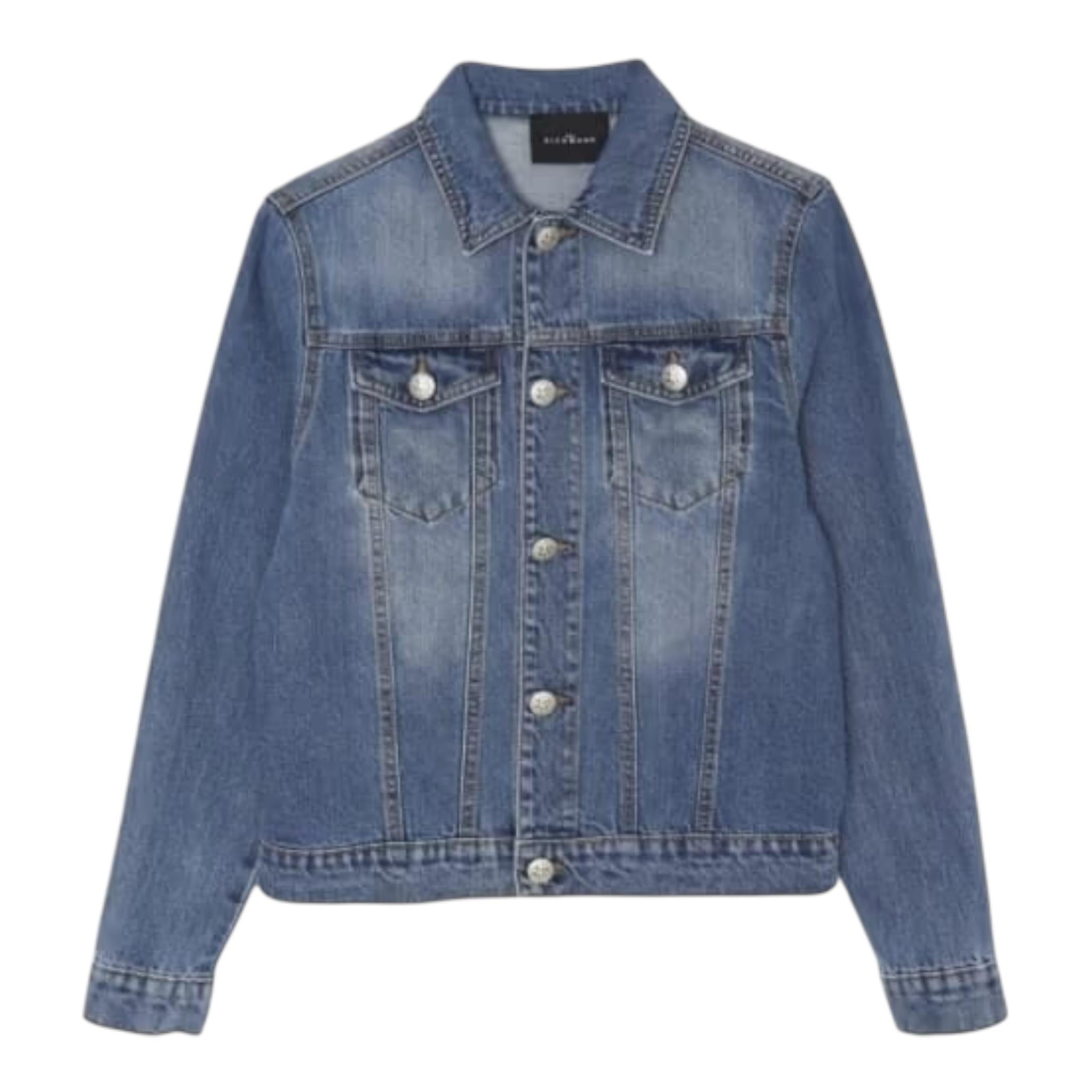 John Richmond Giubbino In Denim Tinta Unita con Stampa per Bambino RBP25156GB BLU JOHN RICHMOND 