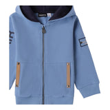 SARABANDA felpa tinta unita con cappuccio e zip Azzurro per Bambino 0A145 AZZURRO SARABANDA 