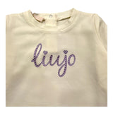 LIU JO shirt girocollo tinta unita cn stampa brillantinata Panna per Neonata HF4042X PANNA LIU JO 