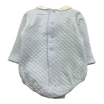 CALAMARO pagliaccetto tinta unita con colletto in contrasto Azzurro per Neonato 32446 AZZURRO CALAMARO 