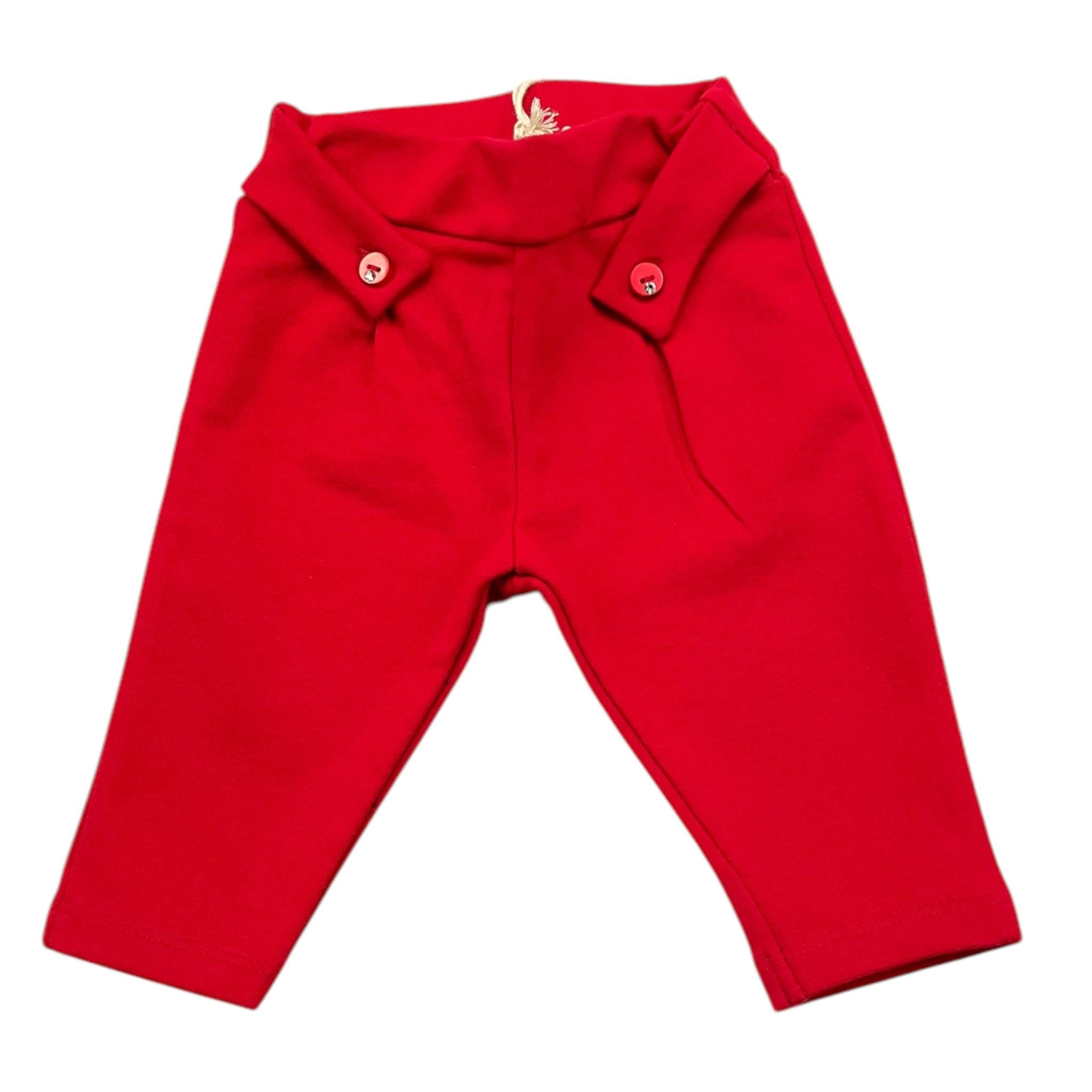 EMC leggins tinta unita con bottoni Rosso per Neonata BZ7093 ROSSO EMC 
