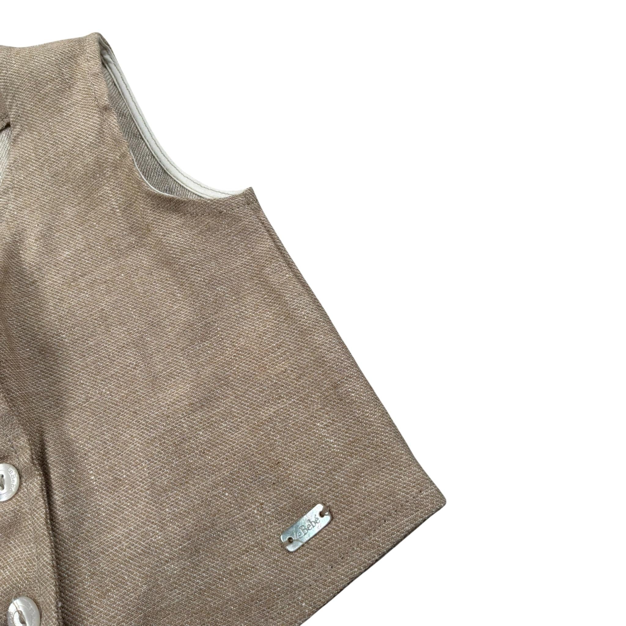 Le Bebe' Gilet Tinta Unita con Logo per Neonato LBB4064 SABBIA LE BEBE' 
