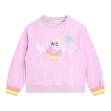 Billieblush Solid Color Crewneck Sweatshirt With Sequins In Lilac For Girls