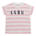 Guess T-Shirt Tinta Unita con Stampa E Fantasia A Righe per Bambina K5RI20K9 ROSA GUESS 