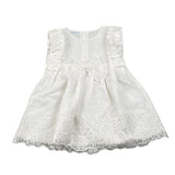 Juliana Abito tinta unita con Ricami Bianco per Neonata 25144 BIANCO JULIANA 