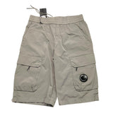 CP Company Solid Color Bermuda Shorts With Elastic Waist Grey For Boys