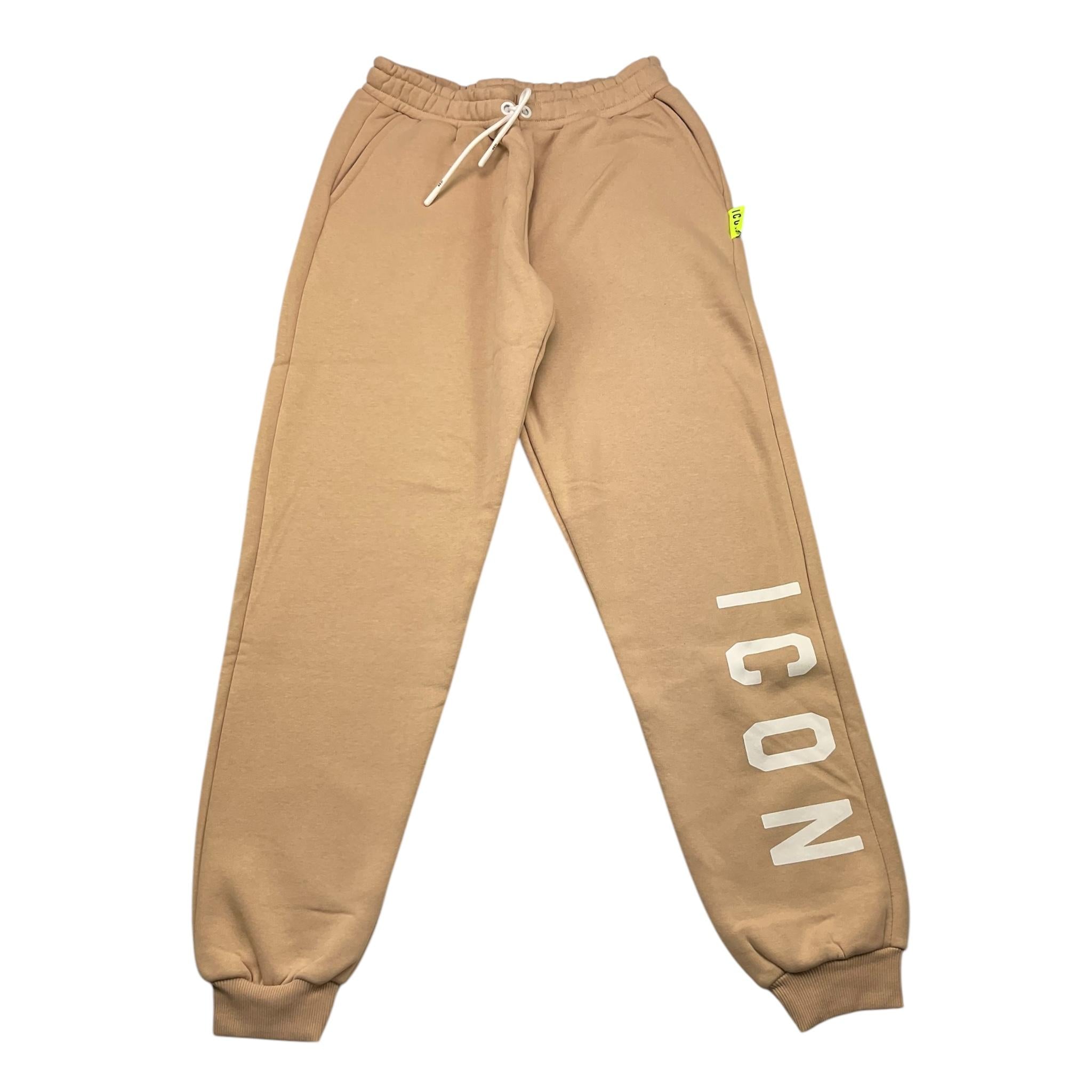 ICON pantalone tuta tinta unita con logo Beige per Bambino IBSP00279 BEIGE ICON 