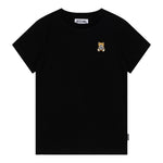 MOSCHINO t-shirt girocollo tinta unita con ricamo orso Nero per Bambino HTM04K NERO MOSCHINO 