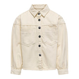 Only Plain Denim Jacket With Beige Buttons For Girls
