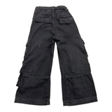 JANICE jeans tinta unita modello cargo a palazzo Nero per Bambina JN579B NERO JANICE 