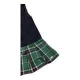 LE BEBE' abito giromanica tinta unita cn gonna scozzese Blu per Neonata LBG6116 BLU LE BEBE' 