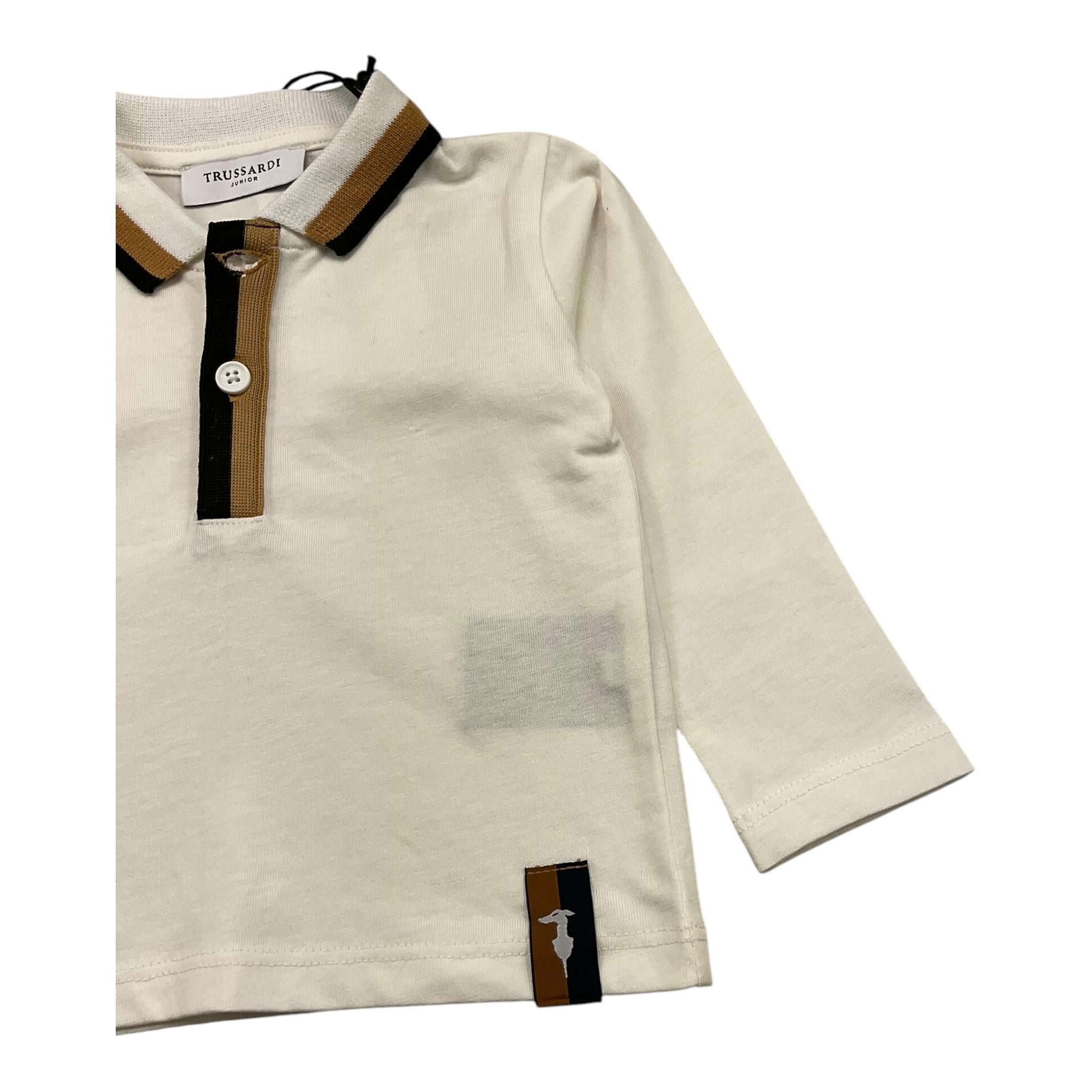 TRUSSARDI polo manica lunga tinta unita Bianco per Neonato TIA25072 BIANCO TRUSSARDI 