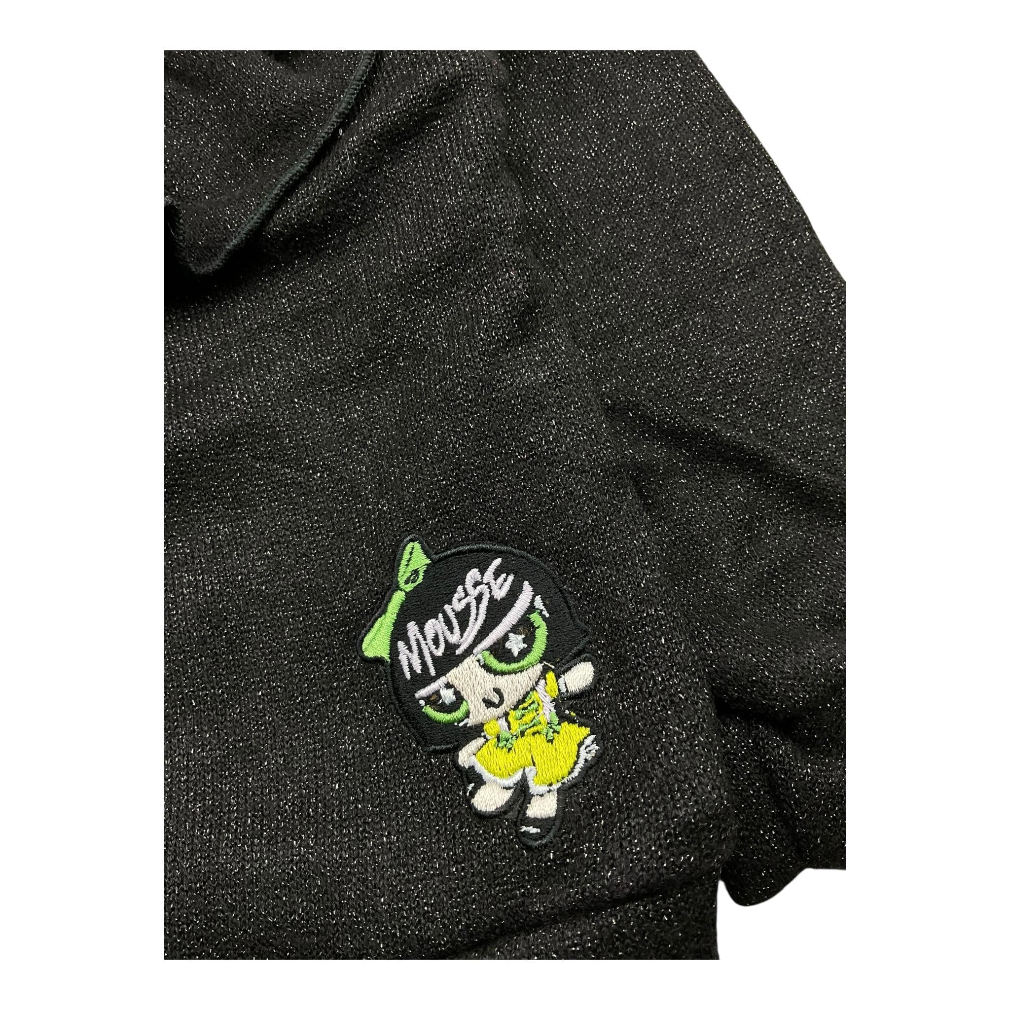 MOUSSE felpa girocollo tinta unita con rouches Nero per Bambina SUPER NERO MOUSSE 