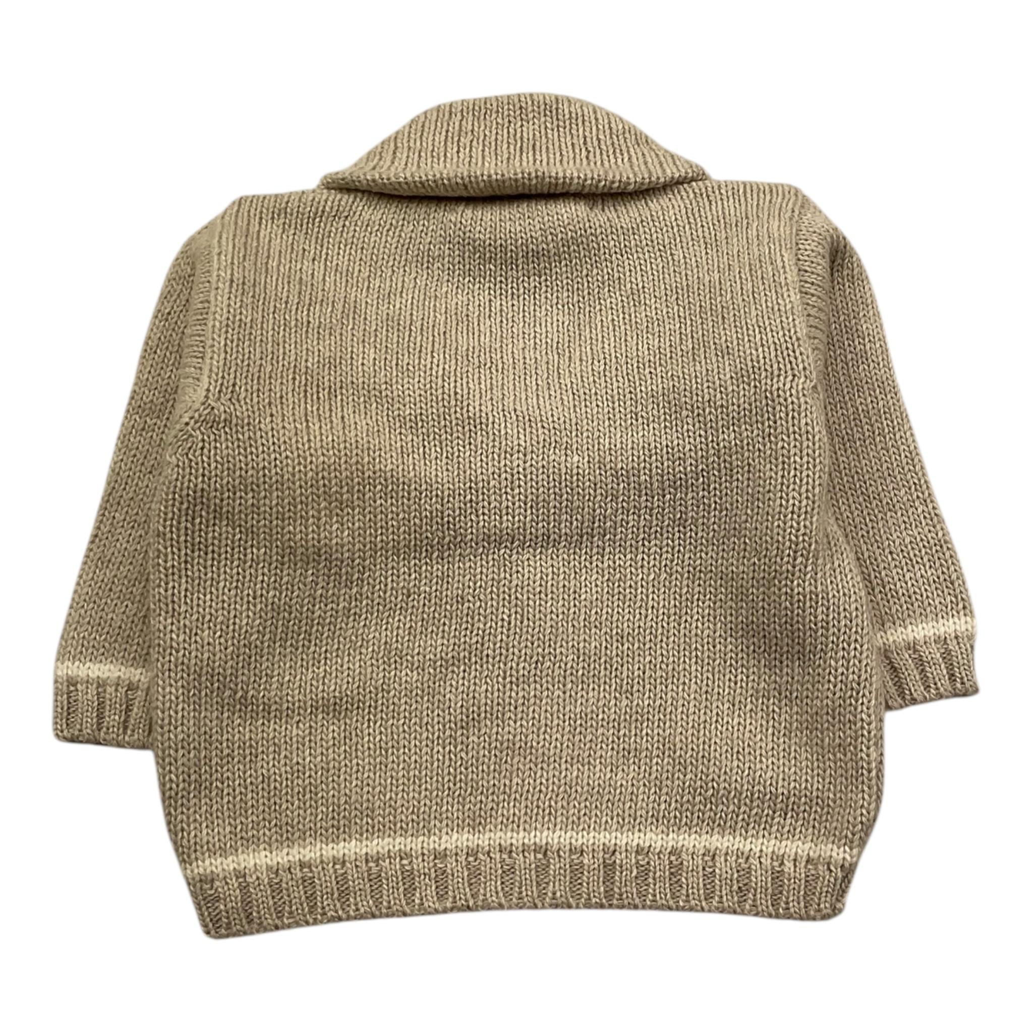 LA STUPENDERIA cardigan tinta unita con colletto Beige per Neonato VCGH01 BEIGE LA STUPENDERIA 