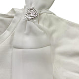 Liu Jo T-Shirt Tinta Unita Girocollo con Tulle per Neonata KA5134 BIANCO LIU JO 