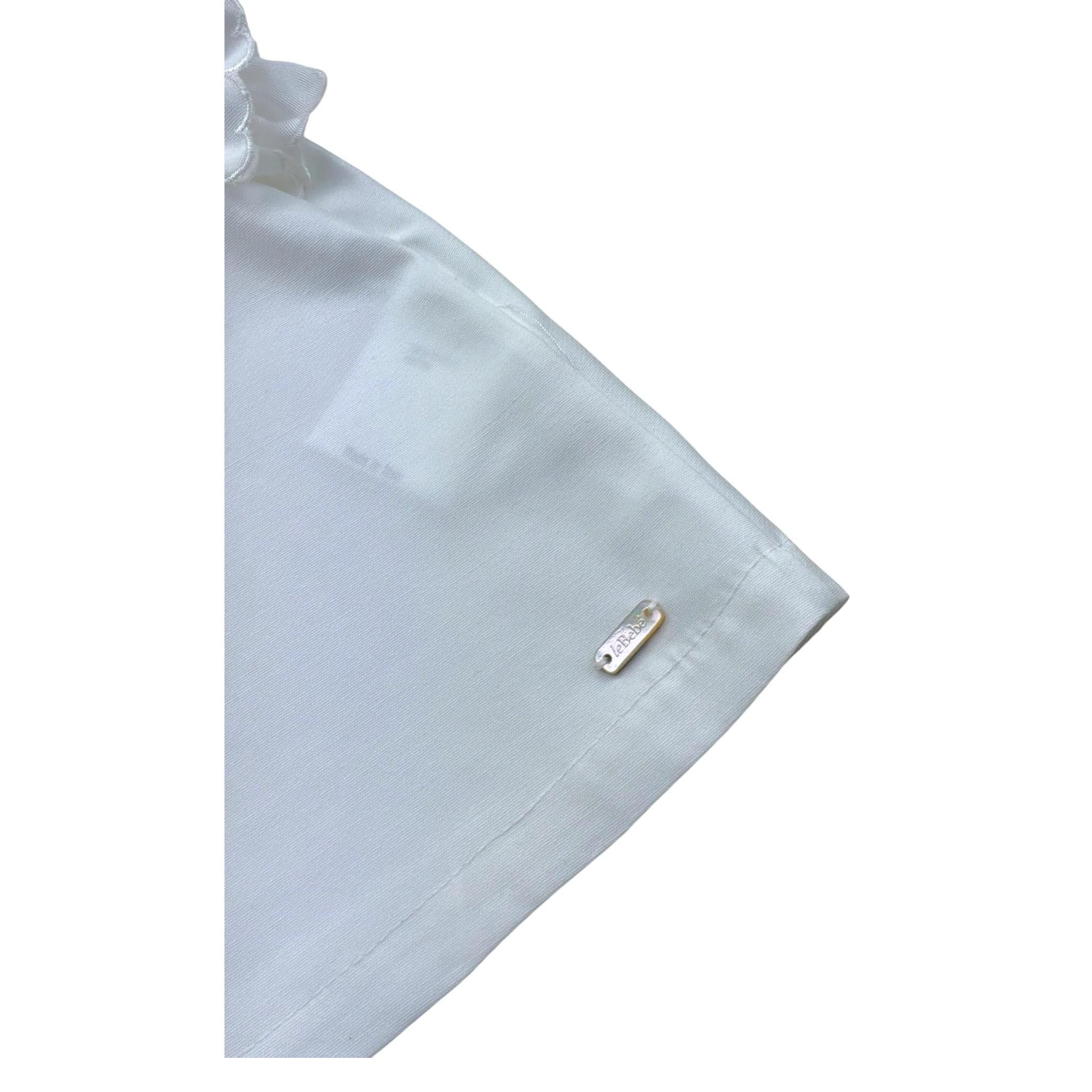 Le Bebe' Camicia Tinta Unita con Rouches per Neonata LBG6399 BIANCO LE BEBE' 