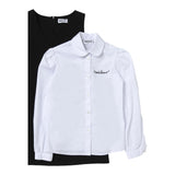Moschino Set Sleeveless Dress With Long Sleeve Shirt White/Black For Girls