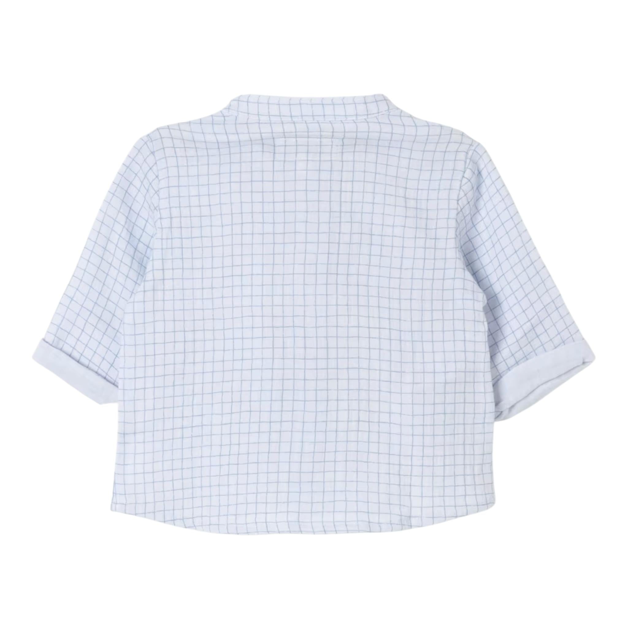 TEDDY E MINOU camicia manica lujnga collo coreano fantasia qaudri Azzurro per Neonato I24CI001G0000 AZZURRO TEDDY E MINOU 