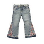 GUESS jeans a zampa tinta unita con fantasia fiori Azzurro per Bambina K4RA0 AZZURRO GUESS 