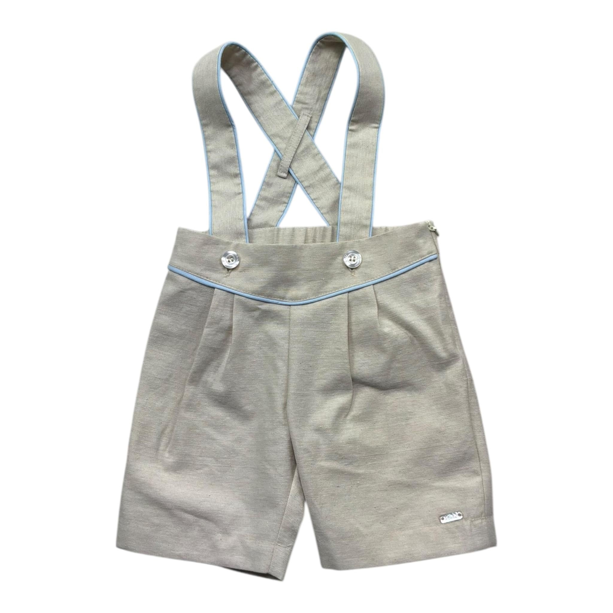 Le Bebe' Bermuda con Bretelle Tinta Unita per Neonato LBB5355 BEIGE LE BEBE' 