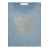 LIU JO maglia girocollo tinta unita lurex Blu per Neonata KF4075X BLU LIU JO 