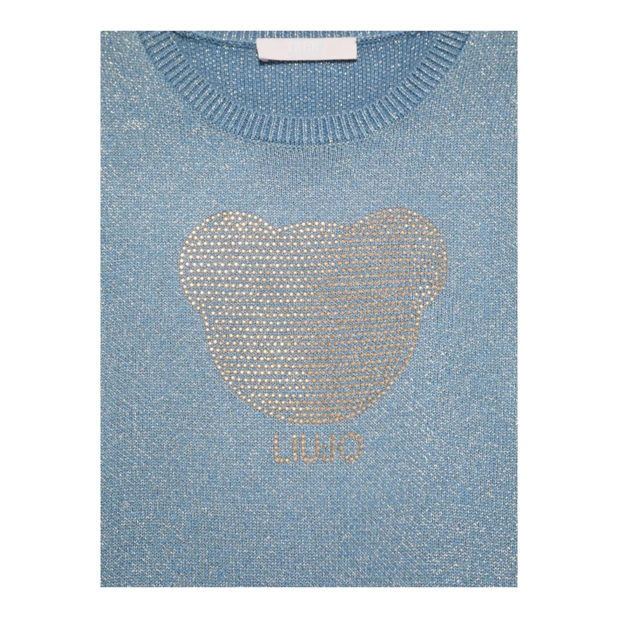 LIU JO maglia girocollo tinta unita lurex Blu per Neonata KF4075X BLU LIU JO 