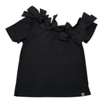 Please T-Shirt Tinta Unita con Applicazioni per Bambina MB32070G73 NERO PLEASE 