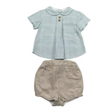 Valentina Bebes Completo 2 Pezzi Camicia-Coulotte Azzurro per Neonato KTM47 AZZURRO VALENTINA BEBES 