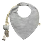 TEDDY E MINOU set bavetta-porta ciuccio tinta unita Azzurro per Neonato I23AC003C0059 AZZURRO TEDDY E MINOU 