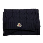 MONCLER sciarpa tinta unita cn logo Blu per Bambino 3C7002004 BLU MONCLER 