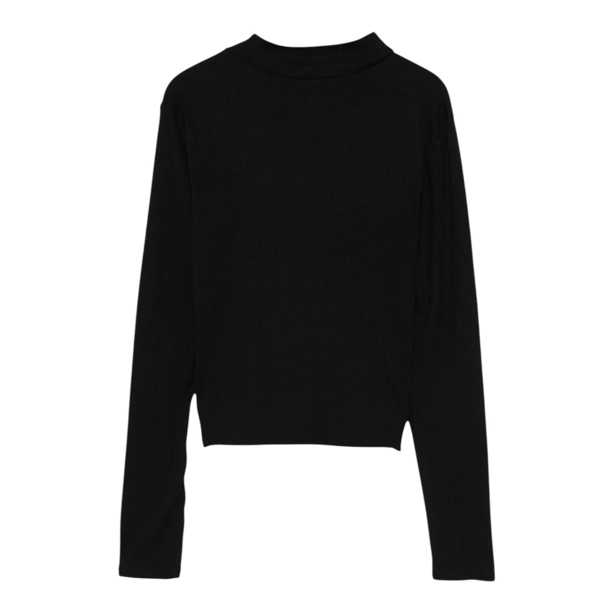 TWINSET shirt mezzo collo tinta unita con logo Nero per Bambina 242GJ243 NERO TWINSET 