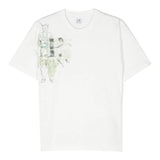 CP Company T-Shirt Solid Color Crew Neck With Print White For Boys