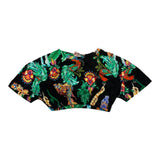 Mariuccia T-Shirt Crop Model Solid Color with Black Print for Girls