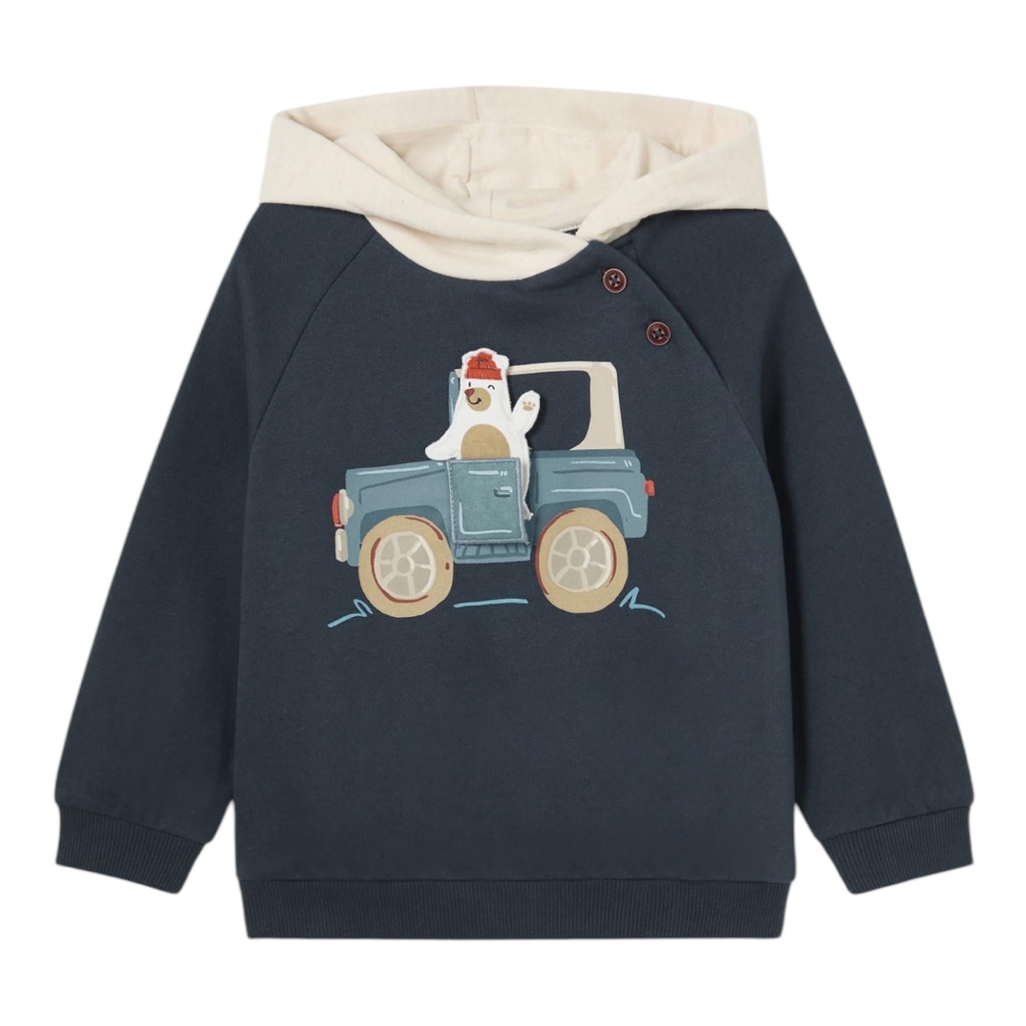 MAYORAL felpa chiusa con cappuccio in contrasto Blu per Neonato 2460 BLU MAYORAL 