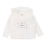 Dondup Solid Color Hoodie With Print White For Baby Girl