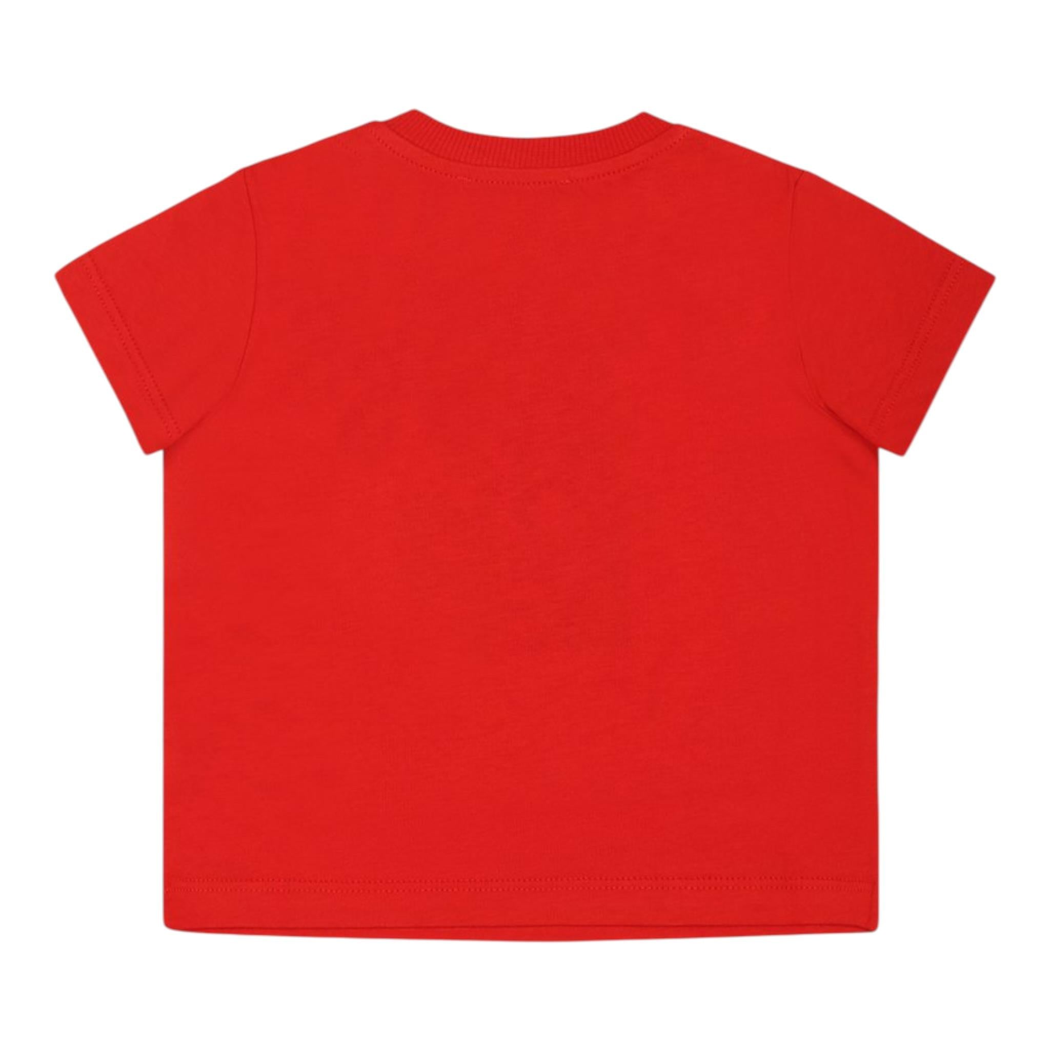 Moschino T-Shirt Girocollo Tinta Unita con Orso per Neonato MNM047XXXX ROSSO MOSCHINO 