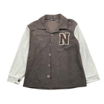 NEVER TOO camicia manica lunga tinta unita con maniche in contrasto Marrone per Bambino NT2123RX MARRONE NEVER TOO 