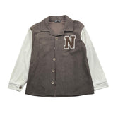 NEVER TOO camicia manica lunga tinta unita con maniche in contrasto Marrone per Bambino NT2123RX MARRONE NEVER TOO 