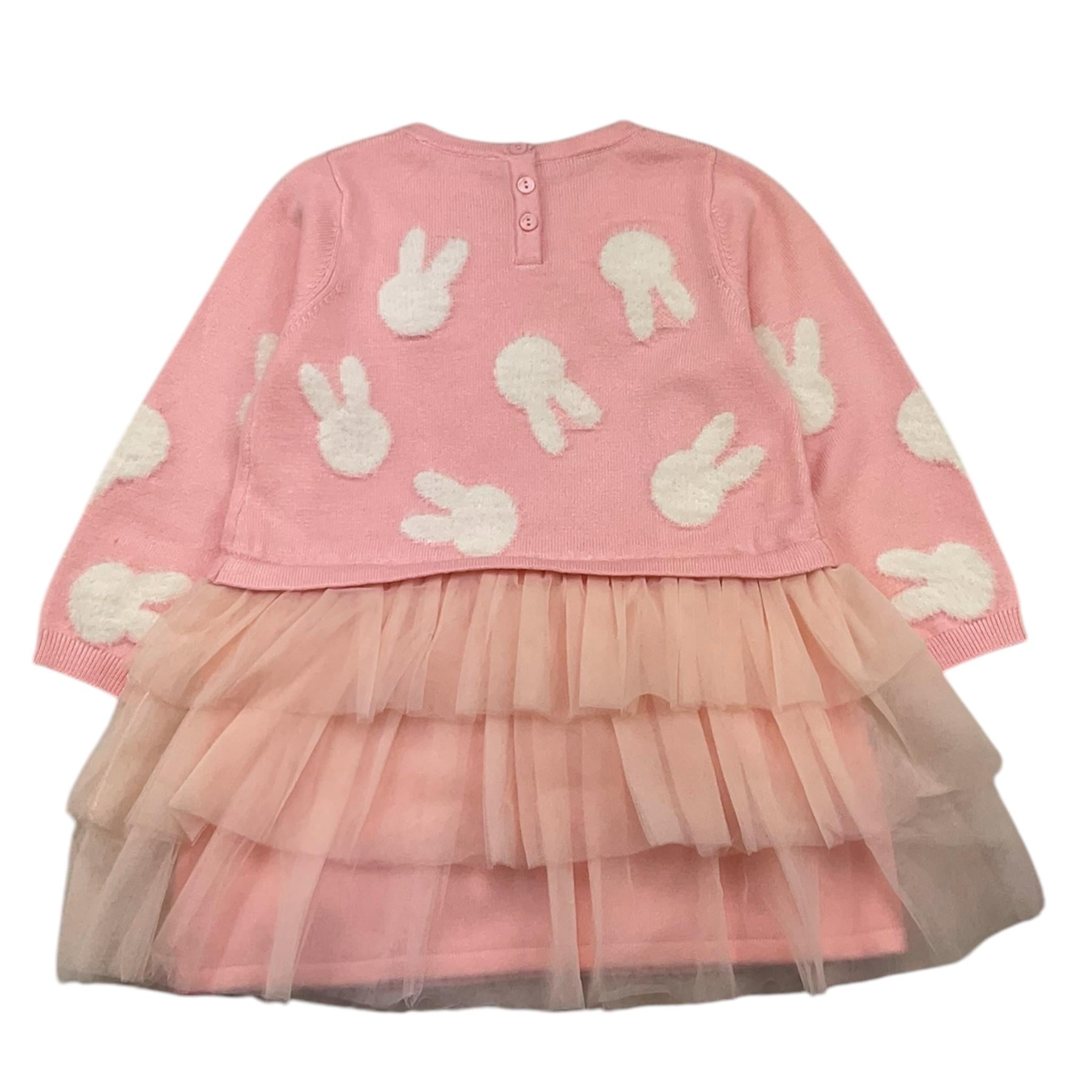LIU JO abit manica lunga con tulle Rosa per Neonata HF4065 ROSA LIU JO 