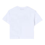 Dondup T-Shirt Girocollo Tinta Unita con Stampa Logo per Bambino DMTS42 BIANCO DONDUP 