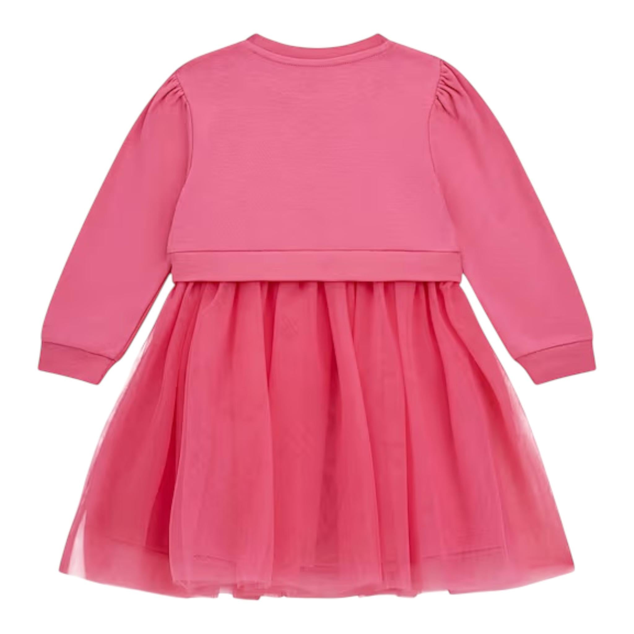 GUESS abito tinta unita girocollo con tulle Fuxia per Neonata K4YK09KB8R0N FUXIA GUESS 