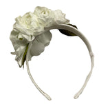 Monnalisa Plain Headband With Cream Appliques For Girls